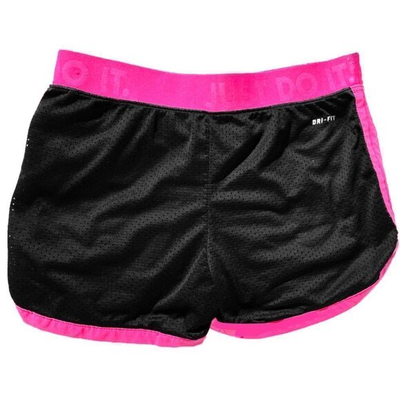Nike Dri Fit Black & Hot Pink Mesh Active Shorts - Picture 6 of 10